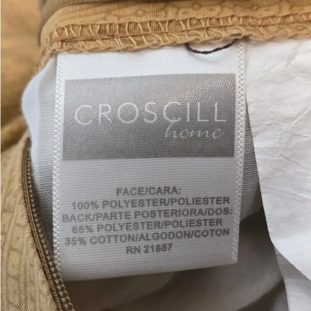 Croscill Pasiley Floral Burgundy Brown Quilted Large Pillow Shams Corded Trim